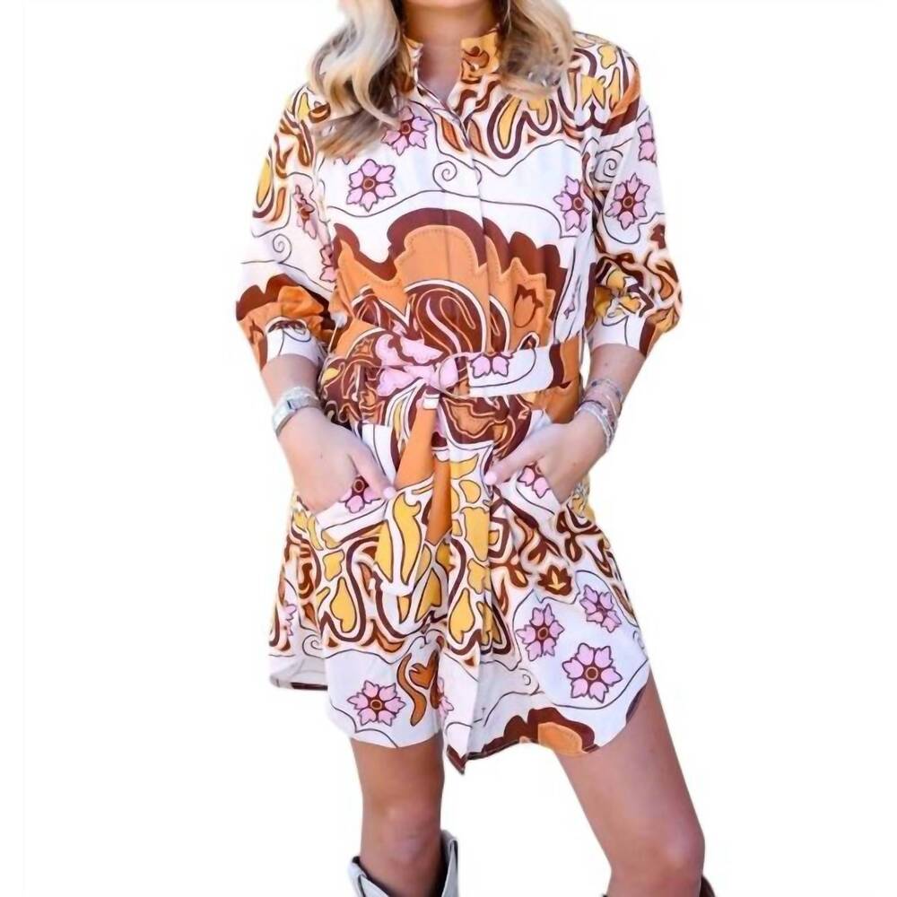 NEW CIEBON printed mini dress in multi
